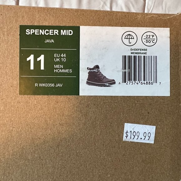 Kamik Men's Spencer Mid Winter Boot Size 11 Color Java - Picture 8 of 8